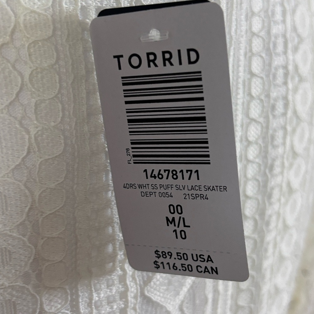 Torrid Cream Lace Maxi Dress in size 00/M-L new with tags - Picture 7 of 7